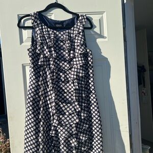 Adrianna Papell Navy Polka Dot Mini Dress